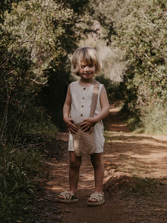 The Baby Beach Bum Playsuit - Gray Melange