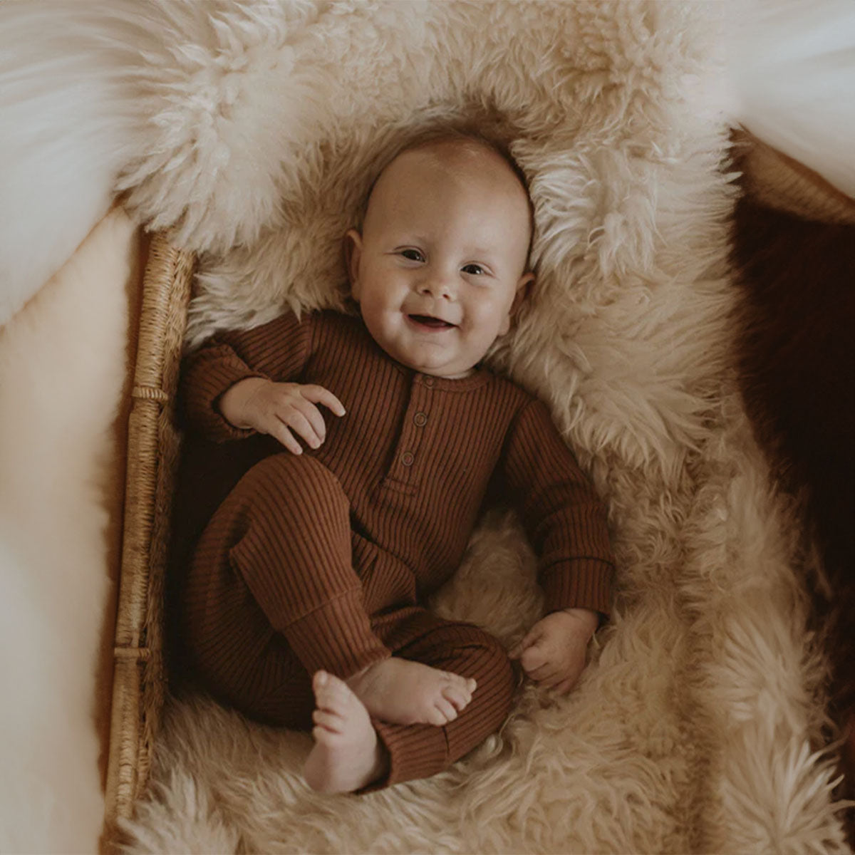 The Ribbed Onesie - Camel