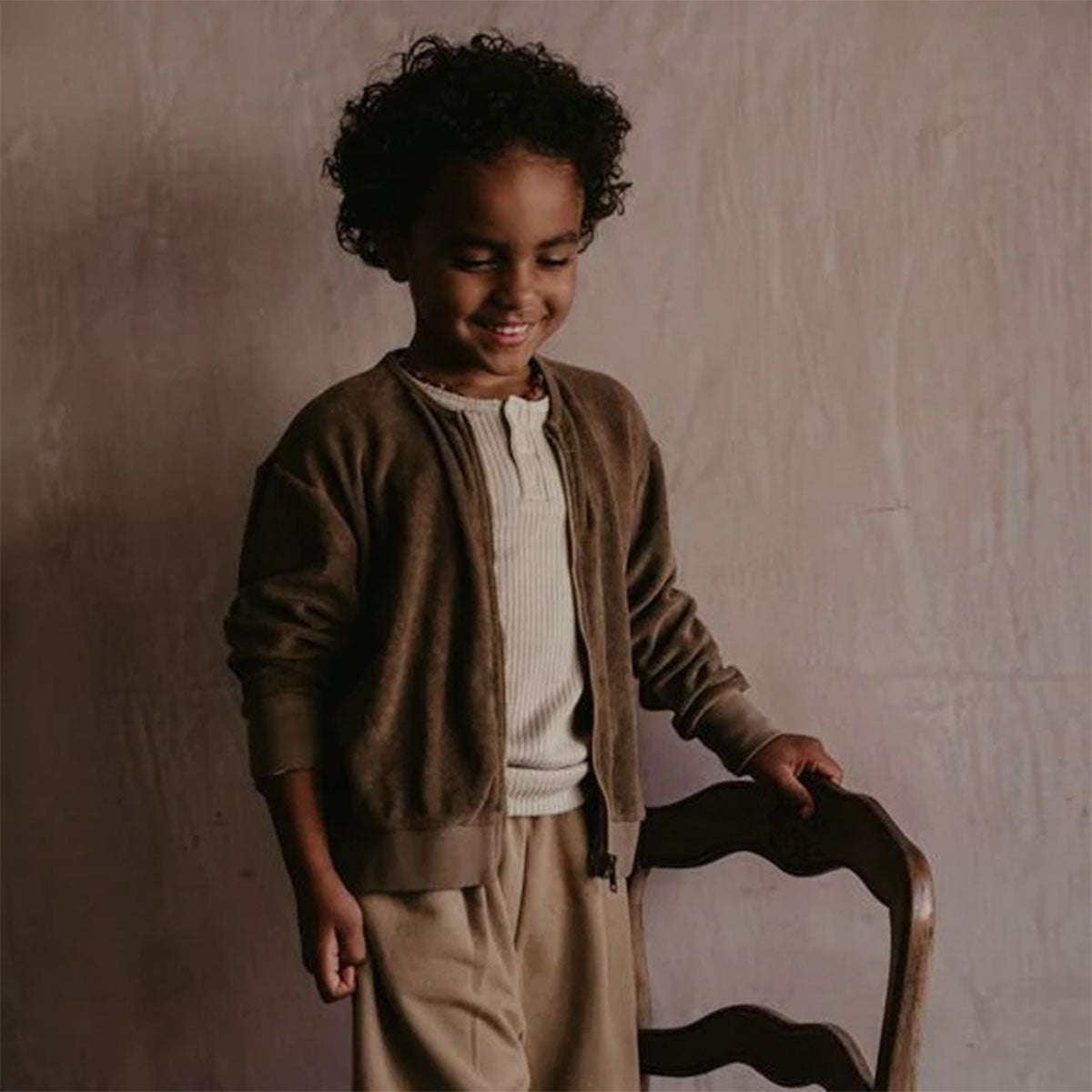 The Terry Bomber Jacket - Walnut