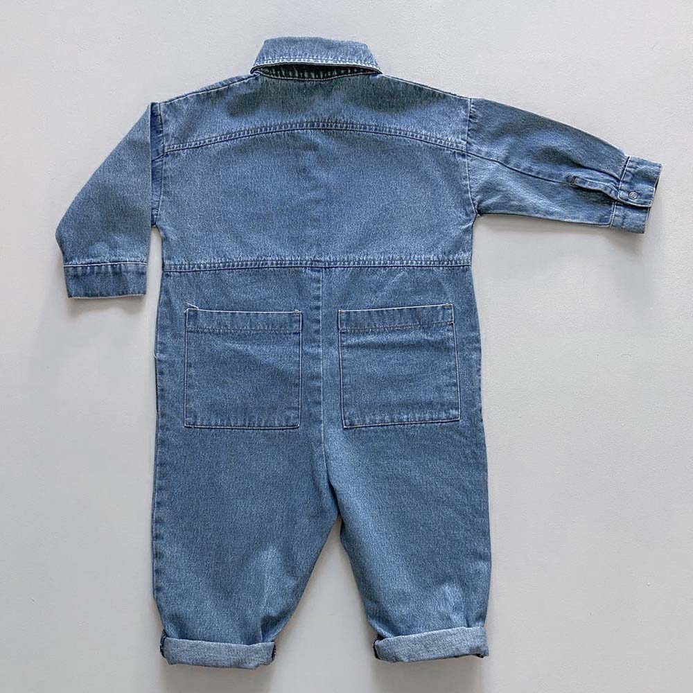 The Baby Denim Boiler Suit - Light Denim