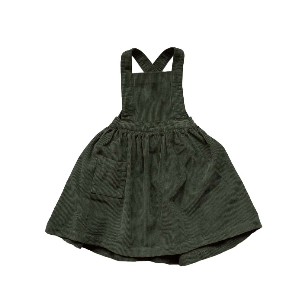 The Corduroy Pinafore - Olive