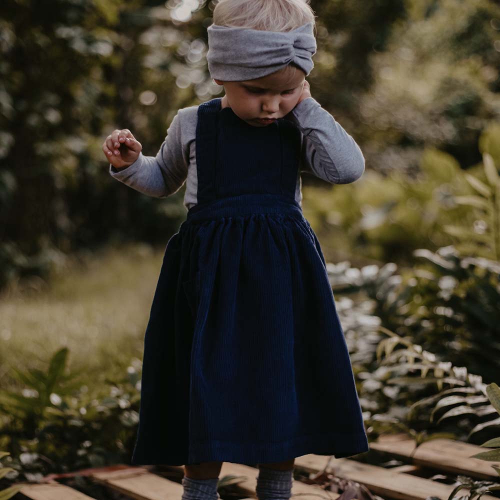 The Corduroy Pinafore - Indigo