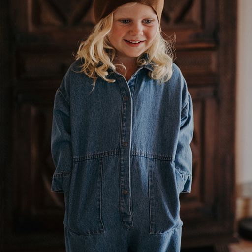 The Baby Denim Boiler Suit - Light Denim