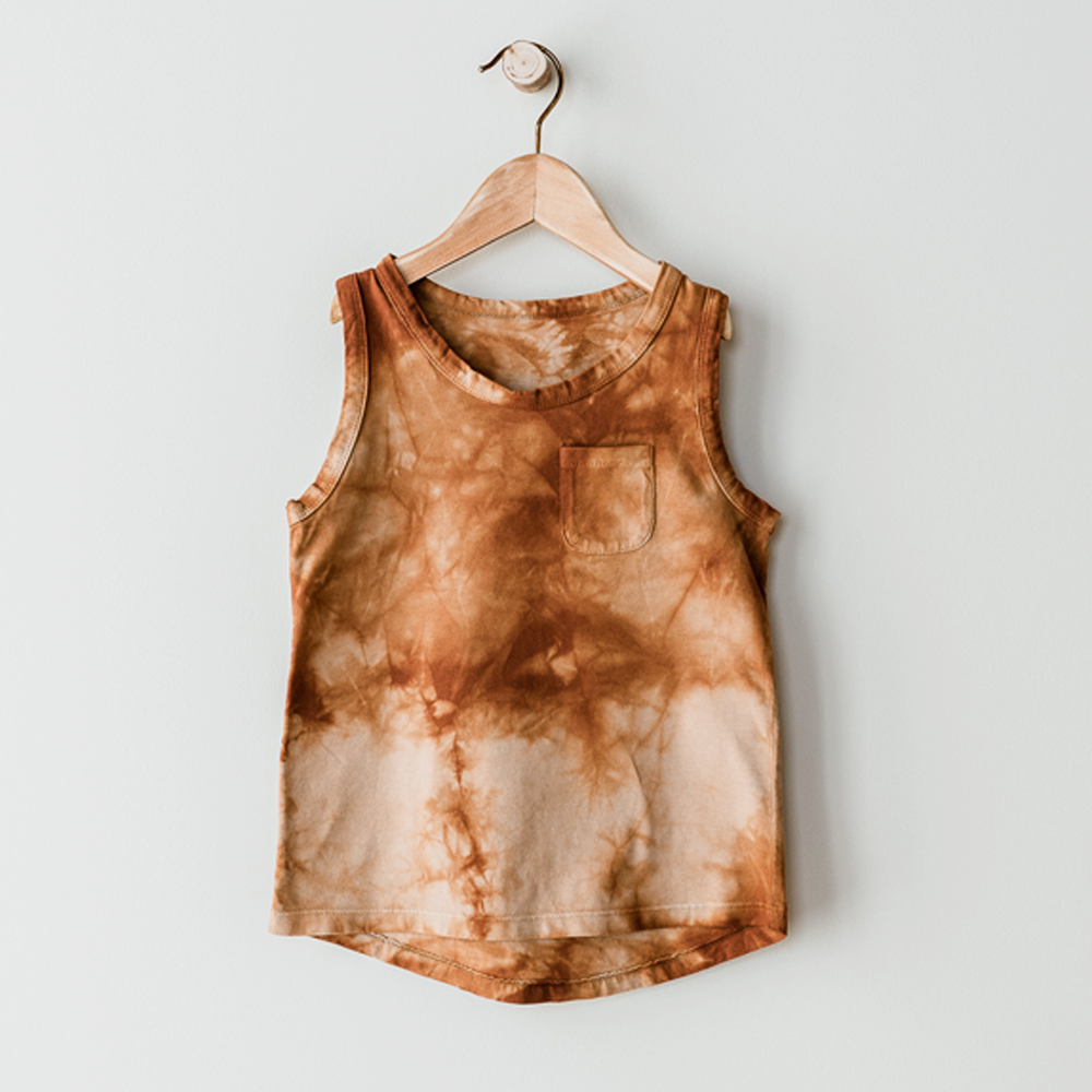 The Baby Tie-Dye Mountain Tank - Terracotta