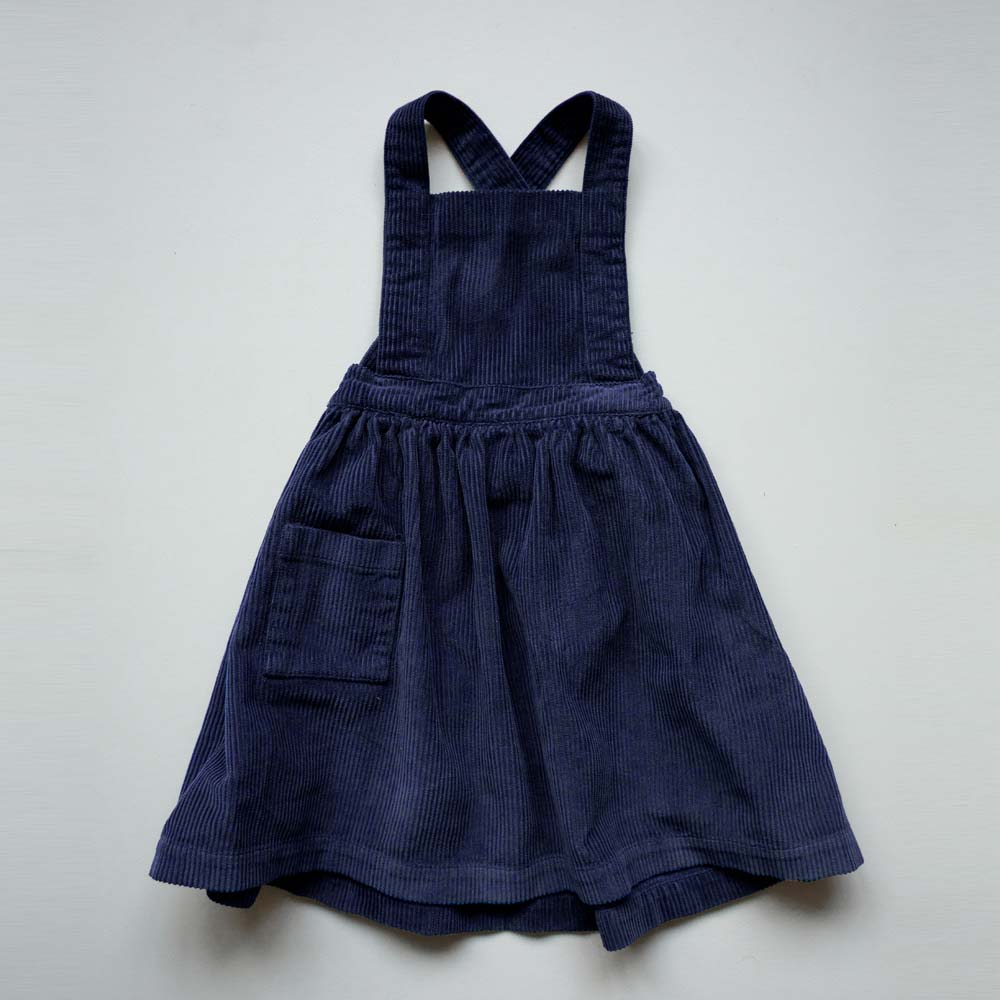 The Corduroy Pinafore - Indigo