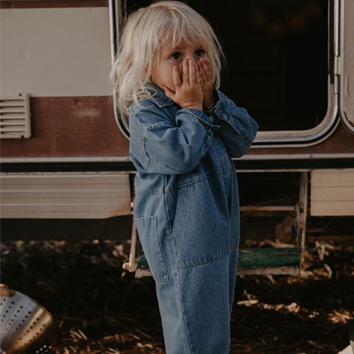 The Baby Denim Boiler Suit - Light Denim